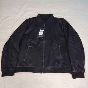 Mens VIP Collection Soft Monochrome Lion Print Bomber Jacket ‎ Medium Streetwear